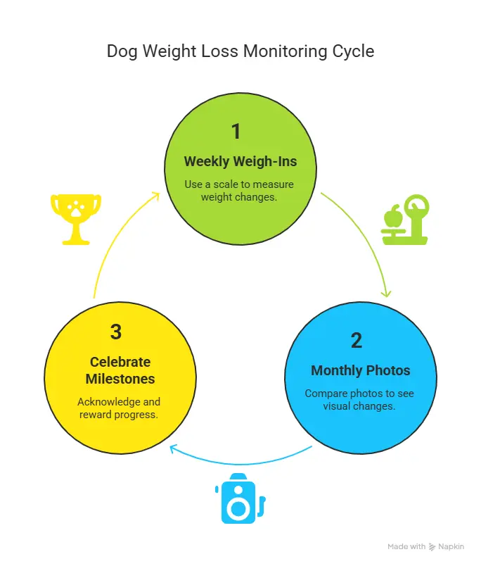 Monitor your dog's weight loss: Scale, photos, and milestones