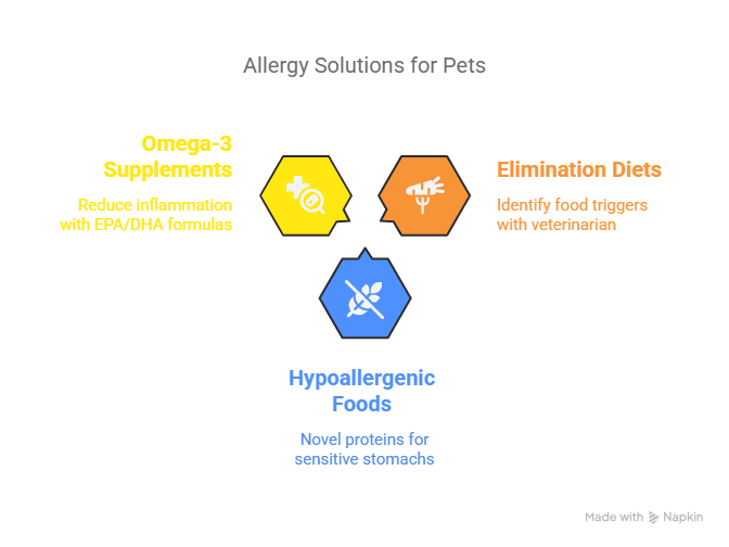 Managing pet allergies: Elimination diets, novel proteins, omega-3 supplements